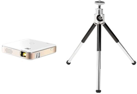 KODAK Luma 150 Pocket Projector - Projecteur de Film Portable avec Haut-Parleur intégré Écran de 150 '- HDMI Actif, USB & Amazon Basics Mini trépied Ultra léger Hauteur réglable Pieds en Caoutchouc