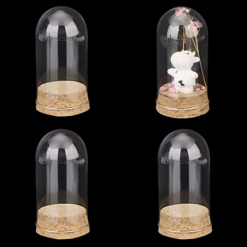 PandaHall Mini Cloche Glaskuppel Klarglas Display Kuppel Mit Korkboden Glasflaschen Flaschen Zur Präsentation Antike Sammlerstücke Figur Weihnachtsfeier Dekoration 4.7 cm X 9.4 cm/1.8x3.7 Zoll