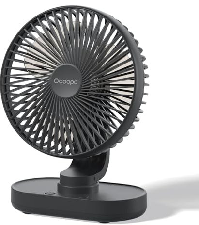 OCOOPA RotateAir Large 6.5'' Auto Oscillating Rechargeable Fan 4000mAh, 4 Speeds Wind, Quiet Tech, USB Desk Table Fan for Home,Bed, Office,Travel,Camping