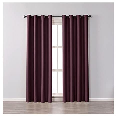 Aotiwe Blickdichte Vorhänge mit Ösen, Vorhang Boho Einfarbig Weinrot Polyester 2 Stücke 107X138cm