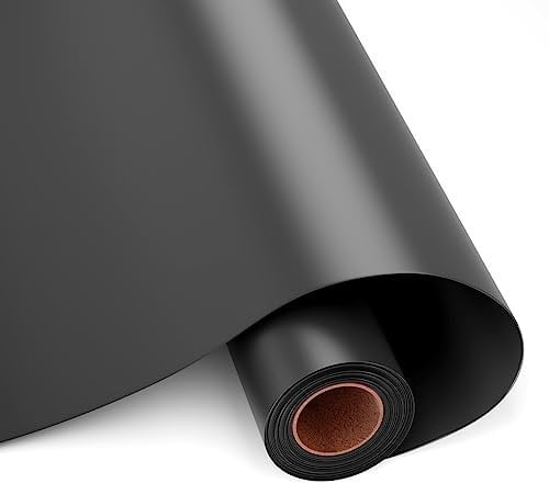 HKC Rotolo di vinile adesivo, 30cm x 400cm vinile Nero opaco per Cricut, pellicola autoadesiva per Silhouette Cameo, vinile adesivo permanente per tazza fai da te, finestra, ceramica, plastic