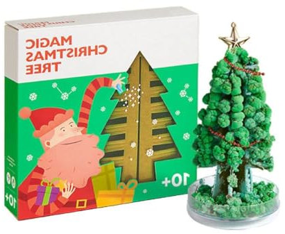 Laspi Fügen Sie einen Hauch von Urlaubsstimmung hinzu mit dem magisch wachsenden Kristall-Weihnachtsbaum. Dekorieren Sie Ihren Baum mit schönen Ornamenten, nächtliche Aktivität