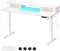 VASAGLE Electric Standing Desk with Built-In Power Strip, 60 x 140 x (72-120) cm, Adjustable Height, Monitor Stand, 2 Hooks and Drawers, Memory Function, Cloud White LSD184W11