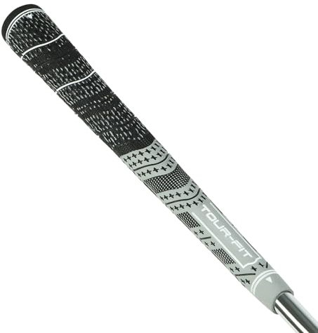 Golf Grip Tour Fit Dual Compound Premium Half Cord Golf Grips Standard Midsize Golf Grips with Golf Tape Set of 1/3/6/9/13 (Standard, Black/Gray 1 Single Grip)