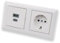 EBROM USB-C und USB-A Unterputz Steckdose/Lader, 45+15 Watt Leistung – Schnellladefunktion für Wearables, Smartphones Tablets + Gira Steckdose mit Kinderschutz 445303 in System 55 reinweiß glänzend