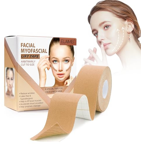 aeaean Face Lifting Tape Geeignet für Augen Gesicht Kinn zur Hautstraffung (2,5 cm * 5 m)