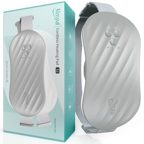 Slimpal Ceinture Menstruelle Chauffante Electrique Ceinture Chauffante Regle Douloureuse avec 3 Réglages de Minuterie d'Arrêt Menstural Heating Pad for Period Cadeaux pour les Femmes, Gris S2