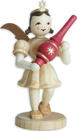 Blank Kurzrockengel mit Christbaumspitze, Natur - 6,6 cm