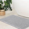 WONGS BEDDING Waffel Badematte,Super Saugfähige Badezimmerteppich,rutschfeste Badteppich für Badezimmerboden Badvorleger Waschbar mit Quasten Ultraweich,Grau 60x40cm