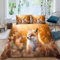 VULORA Bettwäsche 135x200 Fuchs Bettbezug mit Reißverschluss 100% Mikrofaser Bettwäsche-Sets für Junge Mädchen 3D Druck Tiere Sonnenuntergang Kinderbettwäsche mit 2 Kissenbezüge 80x80cm Sommer A252