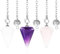 Qianyu 3 Stück Kristallpendel Amethyst Rosenquarz Klarer Harz Pendel Kristall Heilsteine Natürliches Sechseckiges Edelstein Kristall Ornamente Anhänger für Meditation, Wicca