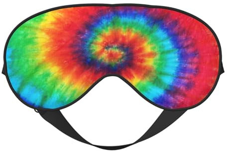Color Tiedye Schlafmasken in 8 Farben mit Batikmuster, verstellbarem Riemen, weiche Augenmaske für Frauen und Männer auf Reisen, bei der Arbeit oder zu Hause