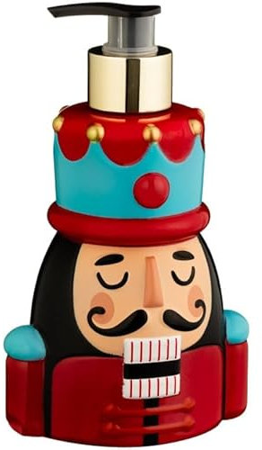 Christmas Refillable Soap Dispensers, Nutcrackers Pump Dispenser, Christmas Bathroom Accessories, 350ml Hand Lotion Dispenser for Kitchen Sink or Bathroom Countertop