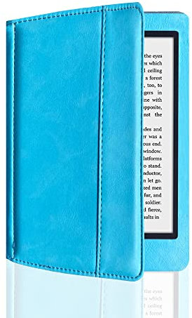 AKLiSa Custodia per Kobo Glo lettore e-book cover luminosa, Kobo Glo (modello: N613) custodia protettiva in PU (blu lago)