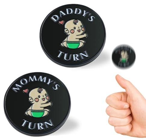New Parent Decision Coin Funny Pregnancy Gifts for First Time Moms Dads, Cute New Parents Gift Mommy Daddy Couples Gift Ideas, Gag Gift for Baby Shower Birthday Fathers Day,Black