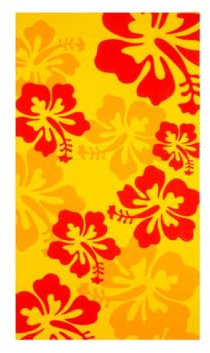 BIANCHERIAWEB Großes Strandtuch 100 x 180 cm Frottee Strand Pool Maui Blume Hawaii D7 Strandtuch orange