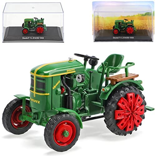 Ixo Defekte Vitrine Deutz F 1 L 514/50 Grün Traktor 1950 1/43 Hachette Modell Auto mit individiuellem Wunschkennzeichen