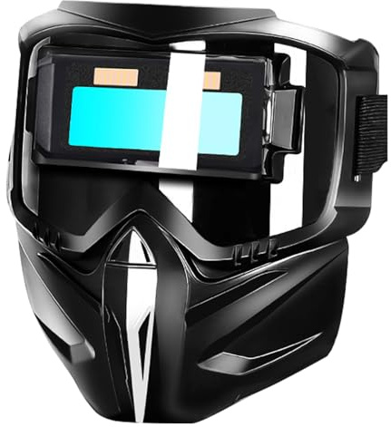 Casco de Soldadura, Protector Facial de oscurecimiento automático, Protector de Soldadura, Cubierta de Seguridad de Cabeza Completa con Pantalla de Lente Ajustable para reparación de automóviles de