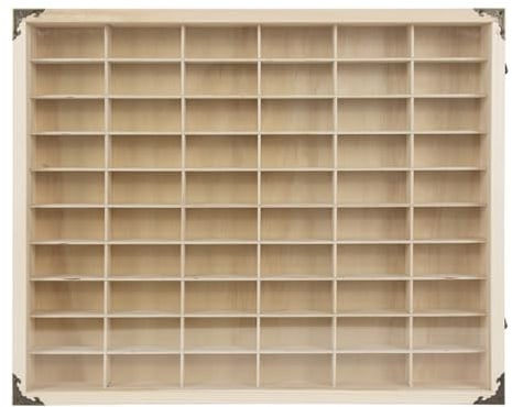 Laneryin Sammlervitrine aus Holz mit Türen, Setzkasten Holz Sammlervitrine für Autos, 1:64 Diecast Auto Modell Aufbewahrungsbox 59x7.5x48cm
