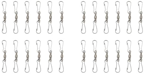 IJSDNVJNDX 24 Pack Double Clip Swivel Hooks for Wind Spinners, Hanging Windsock, Bird Feeders
