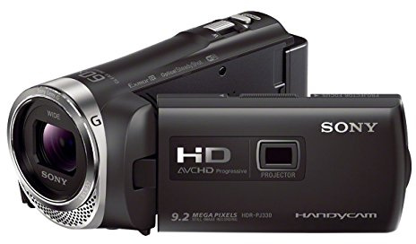 Sony HDR-PJ330 HD Handycam Camcorder with Built-in Projector, 1080p Full HD, 30x Optical Zoom, Exmor R CMOS Sensor, Wi-Fi & NFC - Black (Renewed)