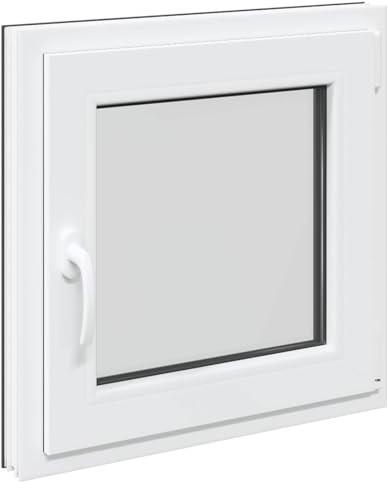 RISOR Kellerfenster, manuell, Anthrazit, 50 x 50 cm, PVC und Glas, modernes Fensterdesign für Keller, langlebiges PVC-Glas, energieeffizient, Wärmedämmung, schalldämmend