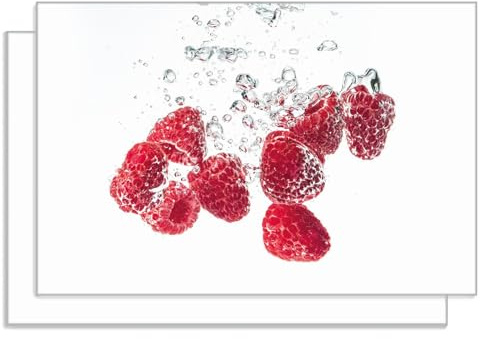 Wallario 2er Set Frühstücksbrettchen aus Glas, Glasunterlage, Glasbrettchen Sprudelnde Himbeerfrische, Größe 30 x 20 cm, Sicherheitsglas