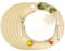 Tischmatten Ø 38cm, Set 6 Stück Helena (Gold) Platzset Tischsets abwaschbar Platzdeckchen für Esszimmer, Platzset rund Küche, Hochzeit, Party, Goldene Hochzeit Tischset Weihnachten