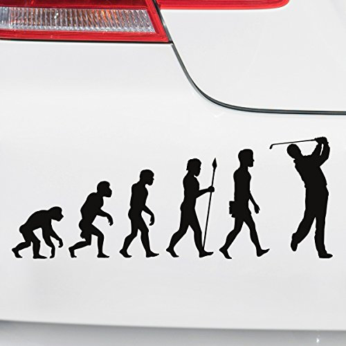 Motoking Autoaufkleber - Lustige Sprüche & Motive für Ihr Auto - Evolution Golf - 25 x 9,5 cm - Schwarz Seidenmatt