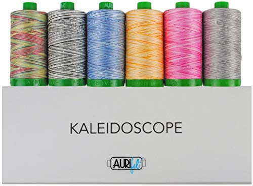 Aurifil Garnset ''Kaleidoskope'' Kollektion – 6 große (1094 Yards) 40 Wt verschiedene Spulen AC40KC6