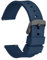 WOCCI 20mm Bracelet de Montre Silicone pour Femme et Homme avec Boucle Noire (Bleu Foncé)