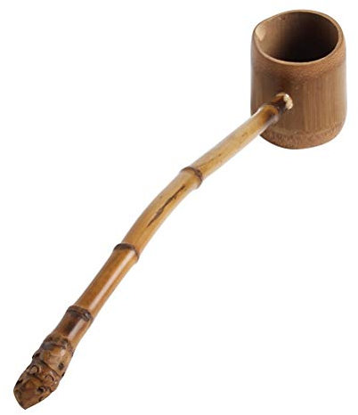 BESTonZON Louche à eau en bambou style japonais à long manche Hishaku Bailer pour la maison, le jardin, le thé, la cérémonie