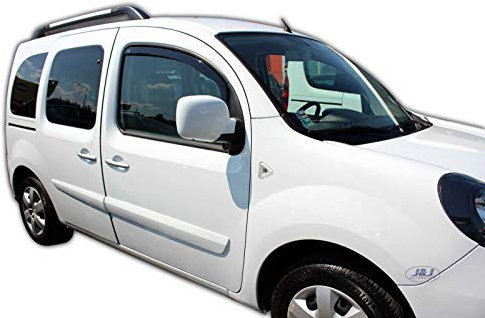 J&J AUTOMOTIVE | Windabweiser Passend Für Kangoo 4-Türer 2008-2021, Heko Regenabweiser, Getönt, Set 2-Teilig, Vorne, Aerodynamisch
