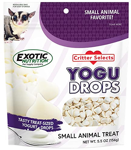 Yogu Drops - All Natural Healthy Yogurt Treat - for Sugar Gliders, Prairie Dogs, Monkeys, Squirrels, Guinea Pigs, Rabbits, Chinchillas, Rats, Marmosets, Degus & Other Small Pets (5.5 oz.)