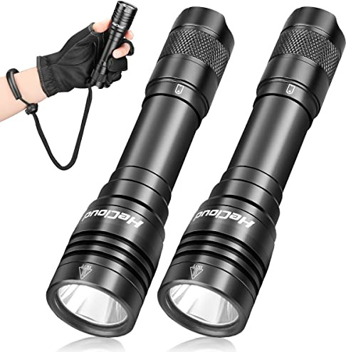 HECLOUD 2 Pack Dive Light 3000LM IPX8 Waterproof 4 Modes | SST25 LED Beads, 328Ft Submersible Depth, Shockproof Aluminum Alloy, 15.17Oz Compact, Lanyard Included, Ideal Outdoor Gift