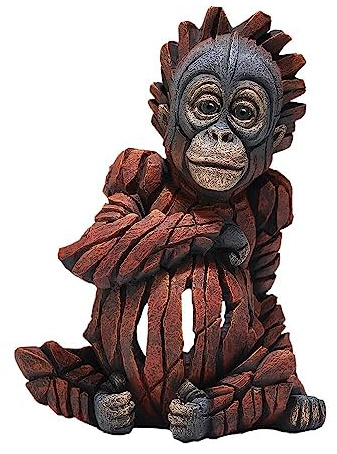 Enesco Edge Baby Orang-Utan-Skulptur, 20,3 cm hoch, entworfen und geformt von Matt Buckley aus Steinharz