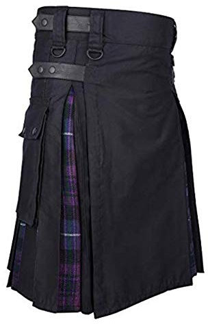 Schottland Rock Herren Vintage Kilt Gothic Punk Mode Kendo Taschenröcke Schottische Kleidung Plaid Faltenrock Neue XL Pp