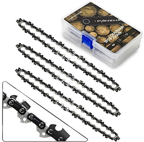 PANZHENG Chainsaw Chain for 16-Inch Bars, S56, 3/8 LP Pitch - .050 Gauge - 56 Drive Links, fits Oregon, Stihl, Husqvarna, McCulloch, Poulan, Worx, Chicago（3-Pack）