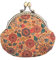 Oyachic Porte-Monnaie Femme Cuir Floral Coin Purses Portefeuille Vintage Sac à Main avec Fermoir clic-clac Retro Porte-Cartes Wood Grain Wallet (carthame)