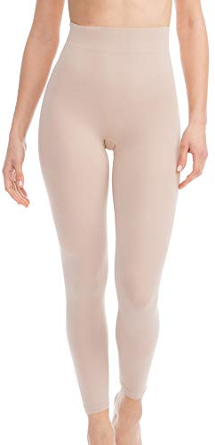FarmaCell Leggings Damen High Waist 609b – Leggings Push Up, Kompressionsleggins Damen, Modellierende Und Leichte Shapewear.(Beige, 4XL/5XL)