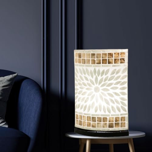 etc-shop Nacht Schreib Tisch Lampe Wohn Zimmer Lese Beleuchtung Muschel Mosaik Nacht-Licht Leuchte