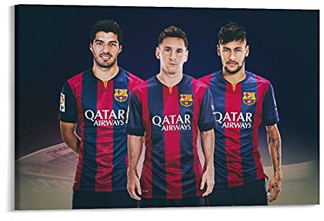 Lionel Messi Neymar Luis Suarez Poster, Wandkunst, Poster, Schriftrolle auf Leinwand, Gemälde, Wohnzimmerdekoration, Heimdekoration, gerahmt, 20 x 30 cm
