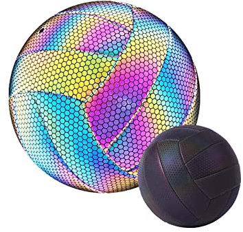 Glühender Reflektierender Volleyball, Leuchtender Volleyball – Reflektierend – Holografisch – Leuchtet im Dunkeln – Für Outdoor Und Indoor Geeignet – Ideal Für Groß & Klein – Unisex