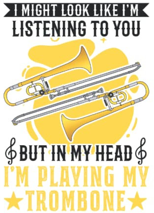 Posaune Notizbuch: Posaune Posaunenspieler Posaunist / 6x9 Zoll / 120 karierte Seiten Seiten