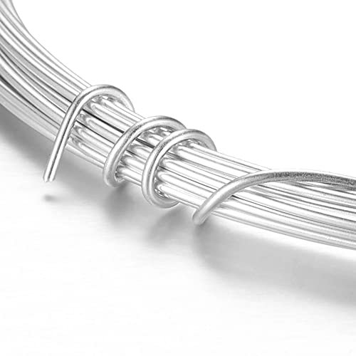 12m Aluminiumdraht 1mm Schmuckdraht Biegedraht Alu-draht Basteldraht Perlendraht Dekodraht Lackdraht Blumendraht Modellierdraht (Silber)