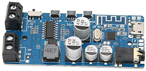 Bluetooth Power Amplifier Board, 2x5W Dual Power Output Bluetooth Power Amplifier Module 5.0 Stereo Receiver Module