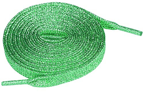 Allegra K Glitzer-Schnürsenkel, flach, für Sneaker, glänzende Schuhe, Saiten, grün, 90cm/35.43