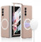 COQUE Samsung Galaxy Z Fold 3 étui, Ultra-Mince Film trempé intégré magnétique Charge sans Fil Pliant Couverture de téléphone,adapté pour Samsung Galaxy Z Fold 3 5G-Or Brumeux