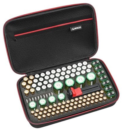 RLSOCO Batterie Organizer Tasche-Taschenhalter für Harte Aufbewahrungsboxen -Hält 120+ Batterien AA AAA C D 9V BT-168 (Batterien und Batterietester sind nicht enthalten)