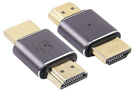 RIIEYOCA 8K&60Hz HDMI Macho a Macho Adaptador HDMI 2.1UHD Conector 3D Extender Soporte 8K@60Hz / 4K@120Hz, 2 Pack
